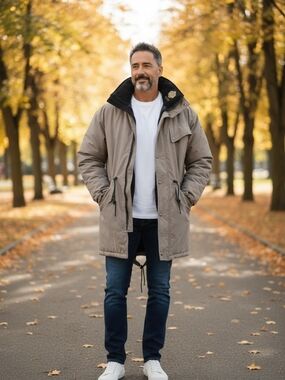 Kanuk Winter Coat Men's Size 3 taupe Insulated Hooded Jacket Made in Canada